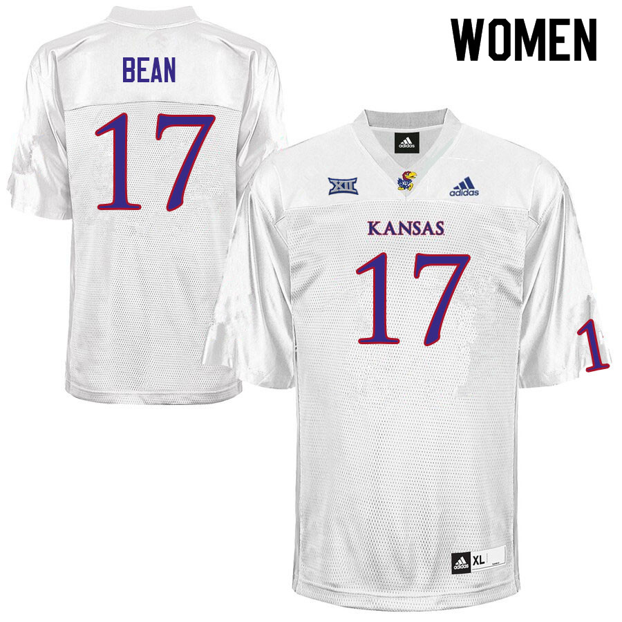 Women #17 Jason Bean Kansas Jayhawks College Football Jerseys Sale-White - Click Image to Close